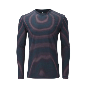 Mens Merino LS Base Layer - PETROL BLUE/PINK - M