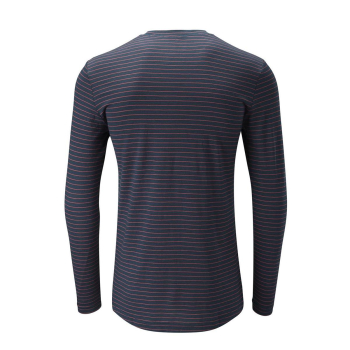 Mens Merino LS Base Layer - PETROL BLUE/PINK - M-7678