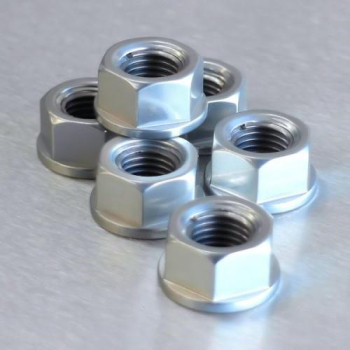 Alum. nakrętka koła zębatego 10mm - 6 szt.- SILVER