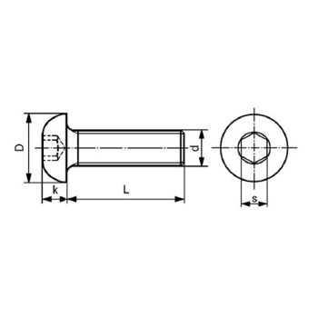 śruba M5x25 z łbem kulistym aluminiowa - PURPLE-8496